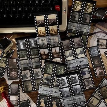 Yoofun 15 шт./лот включает в себя 75 шт. маленьких черно-белых наклеек с героями старинных фильмов, фото-этикетку в стиле ретро для журнала Diary