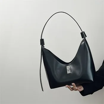 2023 Новая Модная женская сумка через плечо из искусственной кожи, однотонная винтажная сумка, Дизайнерская женская сумочка
