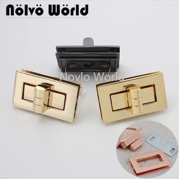 Nolvo World 2-10 штук, 5 цветов, 40 * 23 мм, розовое золото, поворотный замок, аксессуары для сумок, металлическая пряжка, поворотные замки