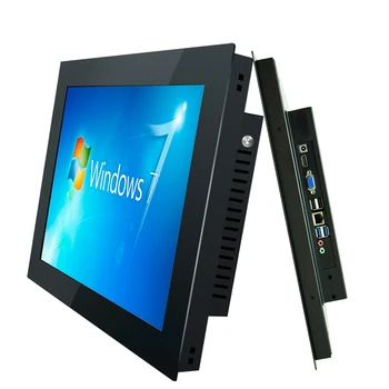 10,4-дюймовый встраиваемый промышленный компьютер All-in-one PC с резистивным сенсорным экраном Celeron J1800 с RS232 COM для Win10/Linux