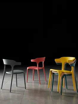 Экологическая Полипропиленовая Пластиковая спинка в форме рога, Обеденный стул для гостиной с откидной спинкой, Офисная мебель для кафе, Табурет для повседневного стиля