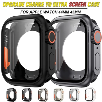 Обновите чехол для часов с экраном Ultra HD для Apple Watch 8 7 45 мм для iwatch Series 6 5 SE 44 мм на Ultra Full Coverage