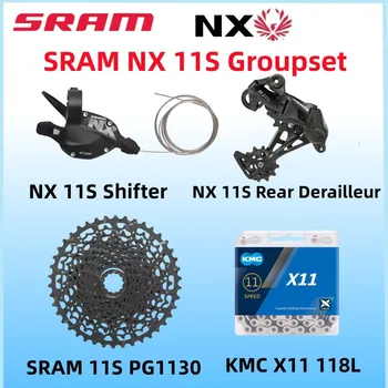 SRAM NX 11S Горный Велосипед Groupset 11s Задний Переключатель переключения Передач PG1130 11-42tкассета с KMC X11 118L Для MTB Горного Велосипеда
