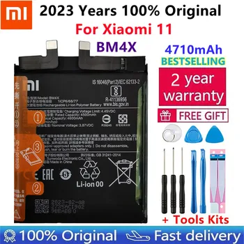 100% Оригинальный Аккумулятор Xiao Mi BM4X 4710 мАч для телефона Xiaomi 11 Xiaomi11 Mi11 Сменные батареи Bateria