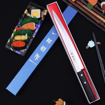 Японский нож Шеф-повара, ножи для лосося, Тесак, Нож из нержавеющей стали для нарезки мяса, рыбы, суши, Разделочный нож для филе рыбы