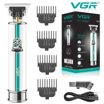 VGR T9 Триммер для волос Профессиональная Машинка Для Стрижки Волос, Перезаряжаемый Металлический Электрический Парикмахерский Триммер для Лысых Мужчин V-079