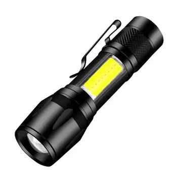 Мини-Факел Светодиодный Перезаряжаемый фонарик Портативный USB-Зарядка Фонарик Высокой мощности Банк Кемпинг Водонепроницаемый Дальнобойный фонарь