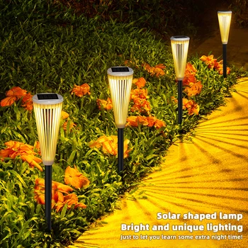 Солнечный Наземный светильник в форме зонтика с Полым дизайном, Автоматическое освещение, ночник для газонов на крыльце, во дворе