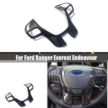Декоративная крышка рамы рулевого колеса для Ford Ranger Everest Endeavour аксессуары 2015 2016 2017 2018 2019 Цвет углеродного волокна