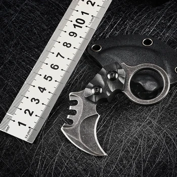 Карманный нож Mini Karambit AUS-8 с Фиксированным Лезвием G10, Ручка-Коготь, CS GO, Тактические Ножи, Инструменты для выживания в Кемпинге, Охоты, EDC