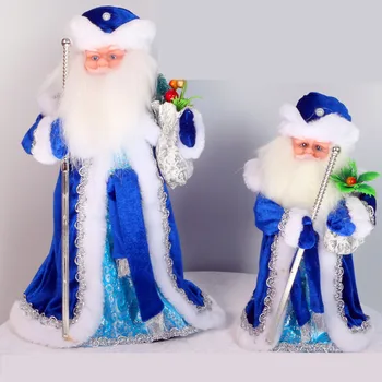 Электрическая Плюшевая игрушка Поющий Танцующий Санта Клаус, Снежная Девочка с Огнями, Русские песни, Рождественское украшение 2023, Подарки для детей