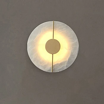 Современный Мраморный креативный круглый декоративный светильник в Скандинавском стиле, Роскошная гостиная, прикроватная тумбочка для спальни, коридор отеля, Белый настенный светильник