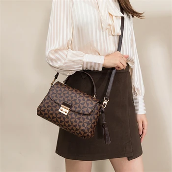 Модная сумка через плечо для Женщин, Сумка-Мессенджер, Роскошная Дизайнерская Винтажная Кожаная сумка через плечо, Женская Сумка-кошелек