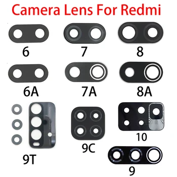 2 шт., Оригинальный объектив задней камеры Для Xiaomi Redmi 12C 10 9T 9C K40 9A 9 8 8A 7 7A 6 6A Стеклянная крышка объектива задней камеры с клеем