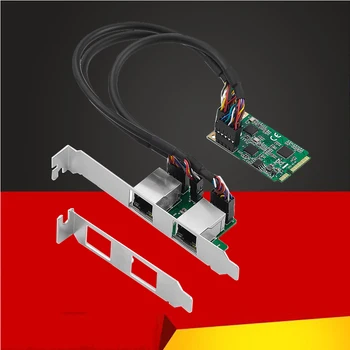 Сетевая карта Mini PCIE с 2 Портами RJ45 2,5 G 2500 Мбит/с Гигабитный Ethernet Адаптер Локальной сети Mini PCI Express NIC Realtek 8125B Чип для ПК