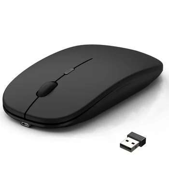 Беспроводная перезаряжаемая мышь для портативного компьютера ПК, тонкая мини-бесшумная беспроводная мышь, мыши 2,4 G для дома/офиса