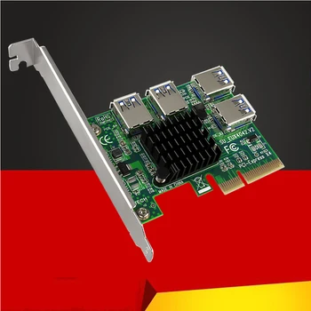 Riser Card PCI Express 4X10G PCIE 1-4 USB3.0 PCI-E X1-X16 Слот Мультипликатор Концентратор Адаптер Для видеокарты Bitcoin Miner Mining