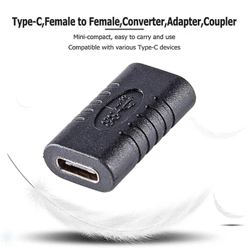 Соединитель USB 3.1 Type-C от женщины к женщине, конвертер USB-C, адаптер, Разъем для передачи данных устройства Type C, Адаптер Mini USB