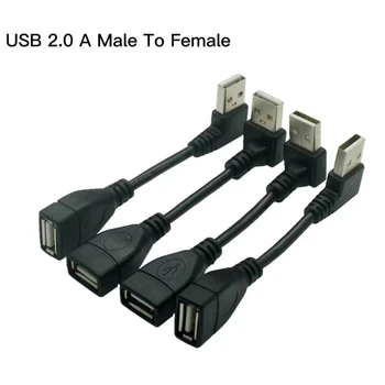 0,25 М-1 М USB 2.0 A От мужчины к женщине 90 Угловой Удлинительный кабель-адаптер USB2.0 От мужчины к женщине Вправо/Влево/Вниз/Вверх Черный Кабельный шнур