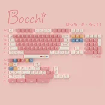 Соус Бочи Keycap Анимационная Тема 140 Клавиш Японский Профиль Розовой Вишни Сублимация Красителя PBT Keycaps Для Механической Клавиатуры
