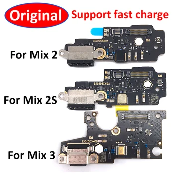 Оригинальная быстрая зарядка Разъем для порта зарядки Детали платы Гибкий кабель С микрофоном Mic Для Xiaomi Mi Mix 2 Mix 2S Mix 3