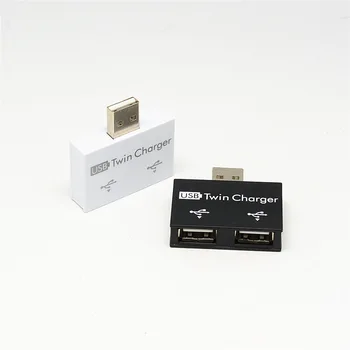 Портативный 2-портовый USB-концентратор, зарядное устройство, интерфейсный разветвитель, концентратор, адаптер, двойной USB-удлинитель для зарядки телефона, ноутбука, компьютера