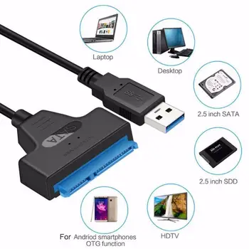 USB 3,0 Кабель SATA SSD HDD SATA 3 К USB Кабель Easy Drive 2,5 Дюйма Мобильный Внешний жесткий диск USB-Адаптер 22-Контактный Компьютер ПК