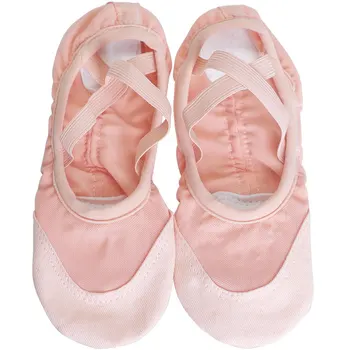 Женская обувь для занятий балетными танцами, двухслойная балетная обувь из эластичной ткани, дышащая обувь без шнурков для девочек