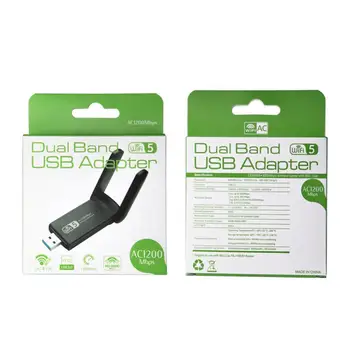 2,4 / 5,8 ГГц USB WiFi адаптер 1200 Мбит /с Беспроводная антенна Wi-Fi приемник Сетевая карта Usb 3,0 Lan Ethernet для настольных ПК