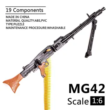 Пластиковая модель пистолета MG42 4D в масштабе 1/6, Пазлы, Строительные кирпичи, Пистолет, солдат, пулемет, 12-дюймовая фигурка