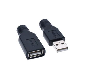 USB 2,0 штекер-розетка постоянного тока 5,5 *2,1 мм 5,5X2,1 мм Штекерные разъемы постоянного тока Адаптер для портативных ПК