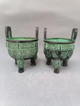 Антикварная бронзовая посуда, двенадцать китайских знаков Зодиака, Треножная плита, украшение для дома