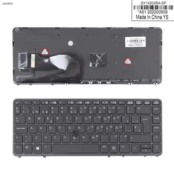 SP Клавиатура для ноутбука HP EliteBook 840 G1 850 G1 ЧЕРНАЯ рамка с черной подсветкой