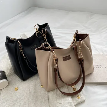 Модная Простая мягкая сумка Pittot из искусственной кожи, Женская сумка через плечо большой емкости, корейская версия, Повседневная женская сумка