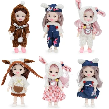 Модные Мини-куклы для малышей, коллекция игрушек для маленьких девочек, 3D куклы с глазами
