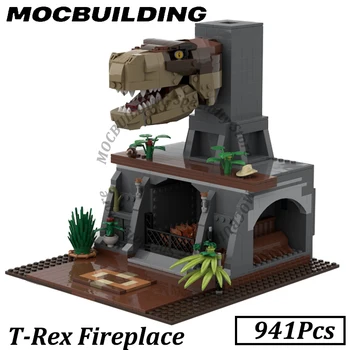 941 шт. Камин T-Rex MOC, строительные блоки, Кирпичи, игрушки для детей, подарки, Строительная игрушка, Рождественский подарок