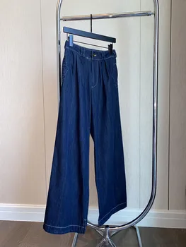 Джинсовые брюки с узким декоративным дизайном на пуговицах, все соответствует моде 2023, летняя новинка