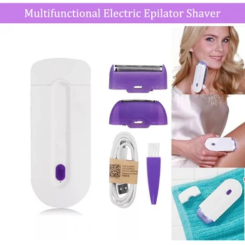 Безболезненная лазерная Эпиляция волос, Электрический Эпилятор Для женщин, USB Перезаряжаемая Бритва для тела, лица, Ног, Бикини, Портативная бритва