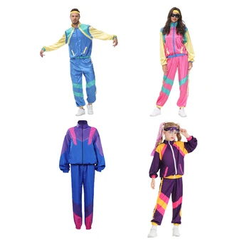 Винтажные костюмы для Дискотеки 80-90-х Годов На Хэллоуин, Женская Мода, спортивная одежда для хиппи, Костюмированная вечеринка для взрослых, Наряды для Воссоединения в стиле хип-хоп