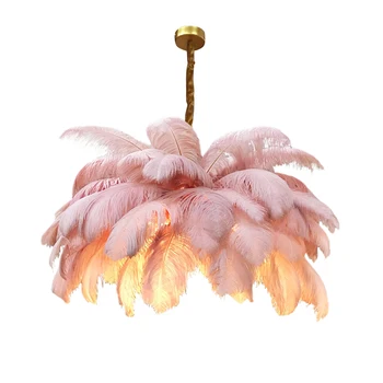 Подвесной светильник из страусиных перьев, Столовая, Кухня, Подвесные светильники, подвесной светильник для домашнего декора, подвесной светильник