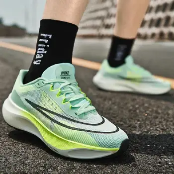 Гоночные марафонские кроссовки для бега с мягкой подошвой из углеродистой пластины, ультралегкие кроссовки для бега, мужская летняя дышащая спортивная обувь из сетки