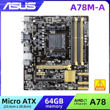 ASUS A78M-Оригинальная материнская плата с разъемом FM2 FM2 + DDR3 64GB USB3.0 SATA3 A78 Micro ATX Настольная материнская плата