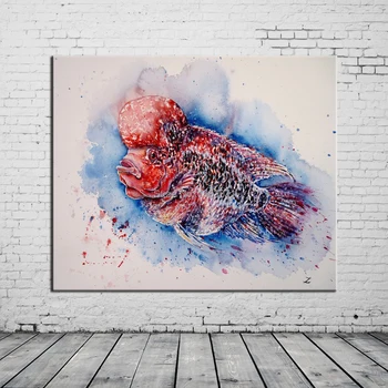 Новое поступление, высококачественная картина ручной работы, абстрактная картина рыбьим жиром на холсте, ручная роспись, украшение для рыбьего жира