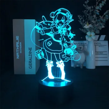 Klee Genshin Impact Game 3D Ночная световая сигнализация для декора спальни, Милый Цветной подарок на День Рождения, светодиодная лампа, Манга, милый подарок для малыша