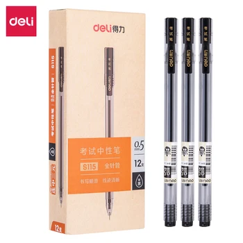 Гелевая ручка Deli с черными чернилами 0,5 мм, офисная ручка, дешевая ручка для подписи, студенческие школьные принадлежности, ручка для экзамена, высококачественная ручка