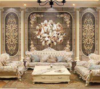 beibehang Пользовательские обои 3d европейское роскошное искусство классический цветок гостиная спальня ТВ фон настенная живопись фотообои обои