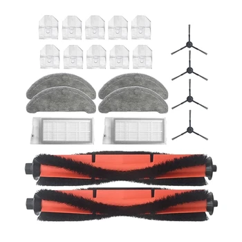 2 Комплекта Боковых щеток на колесиках, HEPA-фильтр, швабры, Тряпки, мешки для пыли, запчасти для робота-пылесоса Xiaomi Roidmi EVE Plus