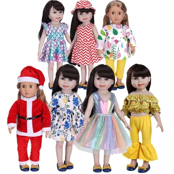 18 Дюймов, одежда для американских кукол, платья, аксессуары для кукол, Рождественский спортивный костюм, игрушки для девочек, подарок