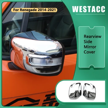 2 шт., ABS Хромированная крышка Бокового зеркала заднего вида, Защитная наклейка, накладка для Jeep Renegade 2014-2021, Аксессуары