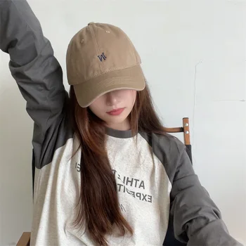 Новая бейсбольная кепка с простыми буквами, женская Универсальная кепка в Корейском стиле для мальчиков и девочек, Солнцезащитный козырек, Модная уличная кепка с козырьком